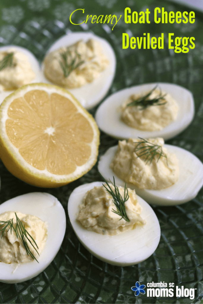 creamy goat cheese deviled eggs