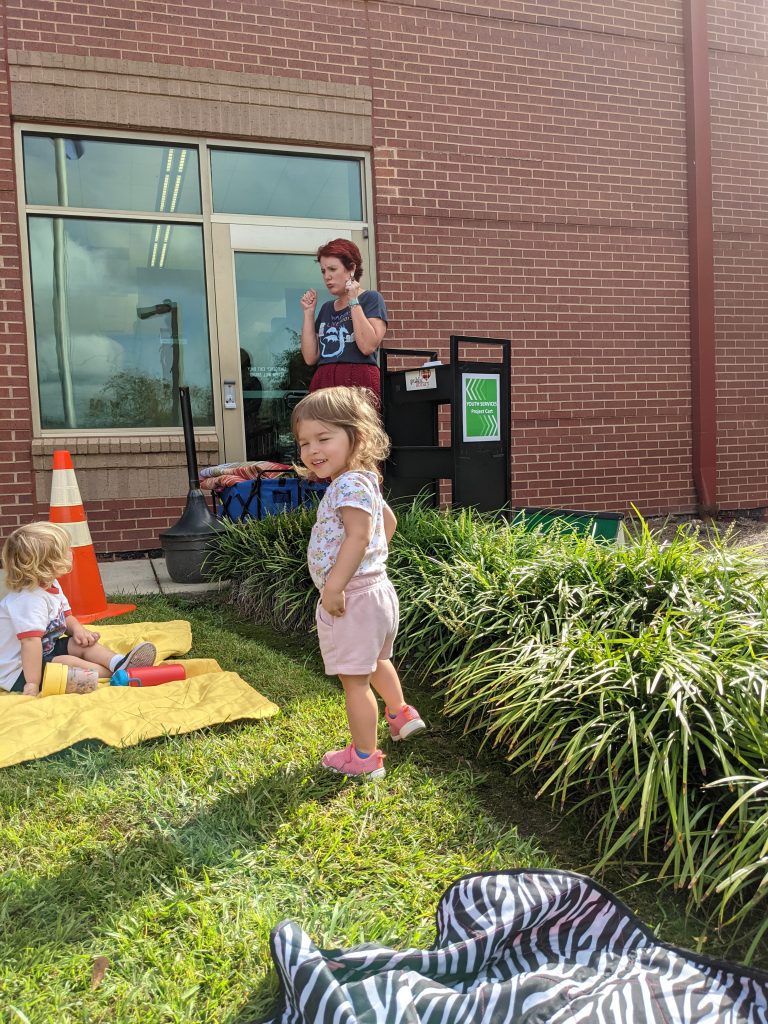 Outdoor storytime at Lexington Main Library